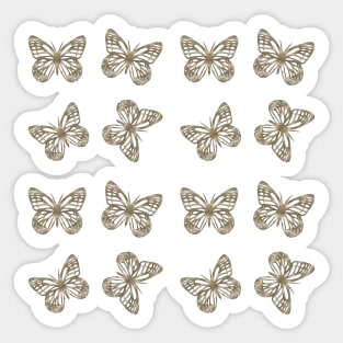 Honey Gold Butterflies Pattern Sticker